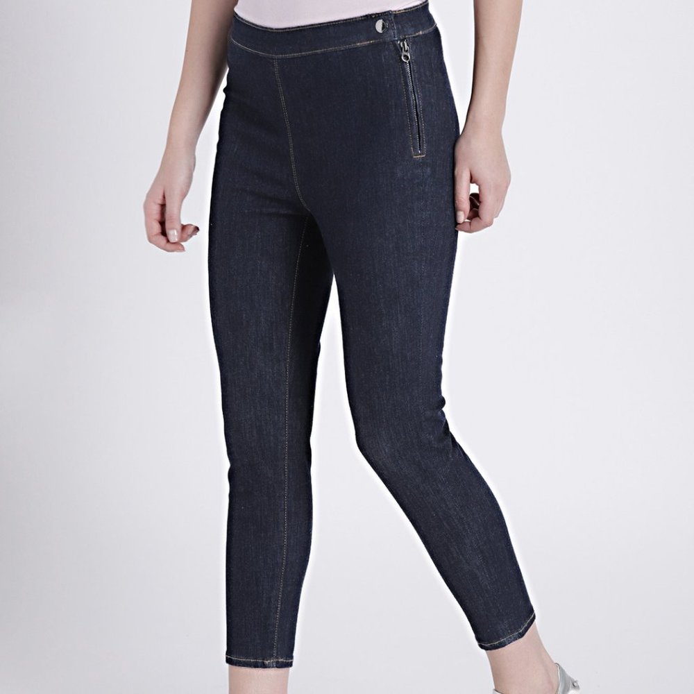GAP Blue High Rise Side-Zip True Skinny Sz 24 Reg